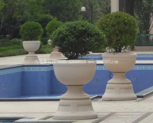 埃及米黃大理石花盆1